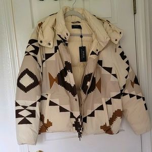 Polo Ralph Lauren down puffer jacket Aztec  women's XL NWT $199